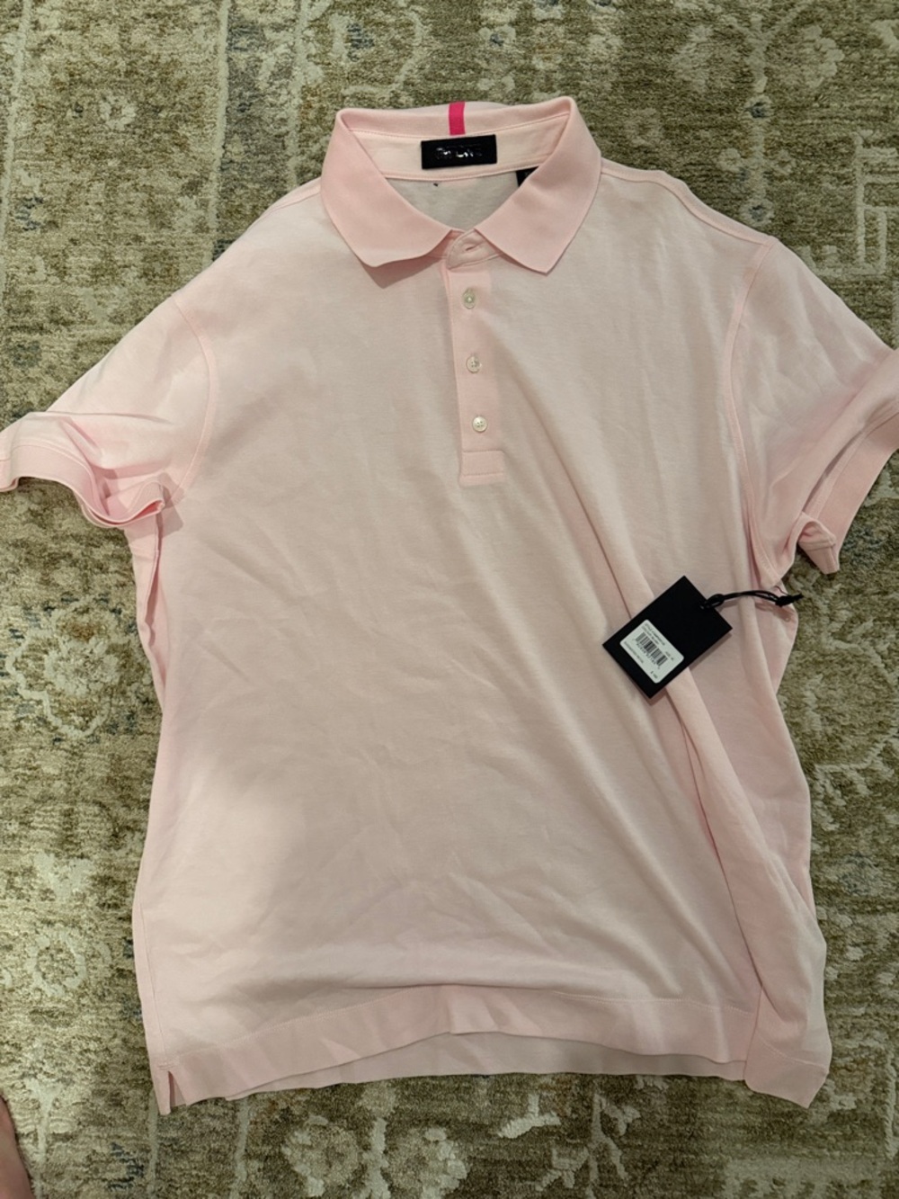 G/FORE Light Pink Men's Polo Shirt with Three-Button Placket